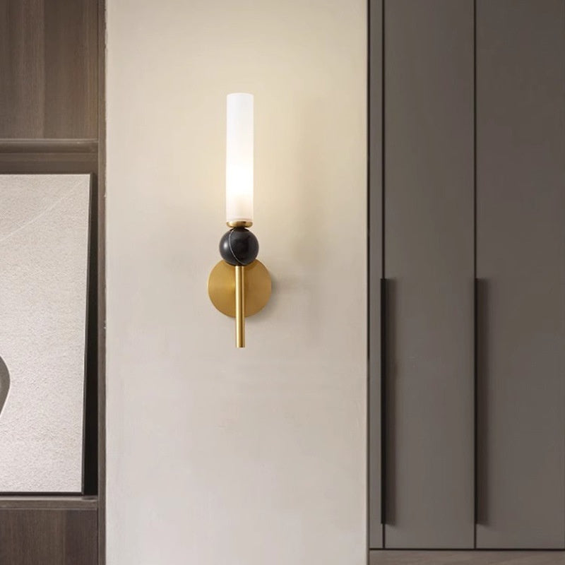 Vägglampa- Svart marmor och mässing