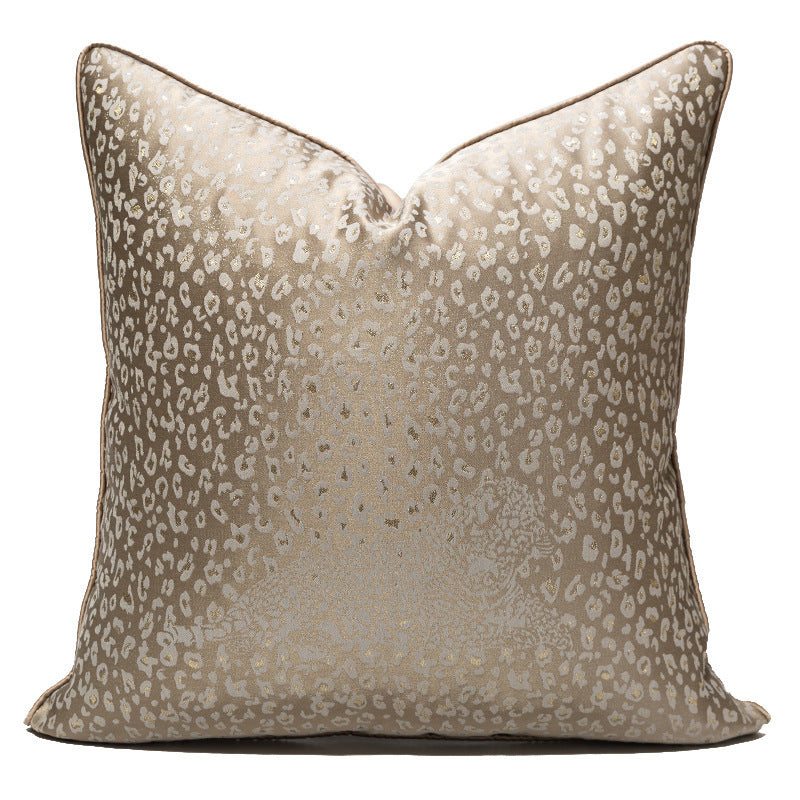 Leopard Taupe och Guld Prydnadskudde