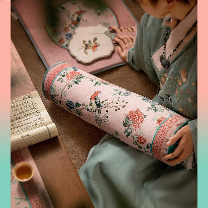Chinoiserie Pink Lång Prydnadskudde