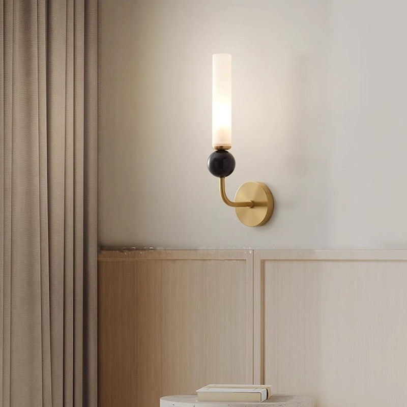 Vägglampa- Svart marmor och mässing
