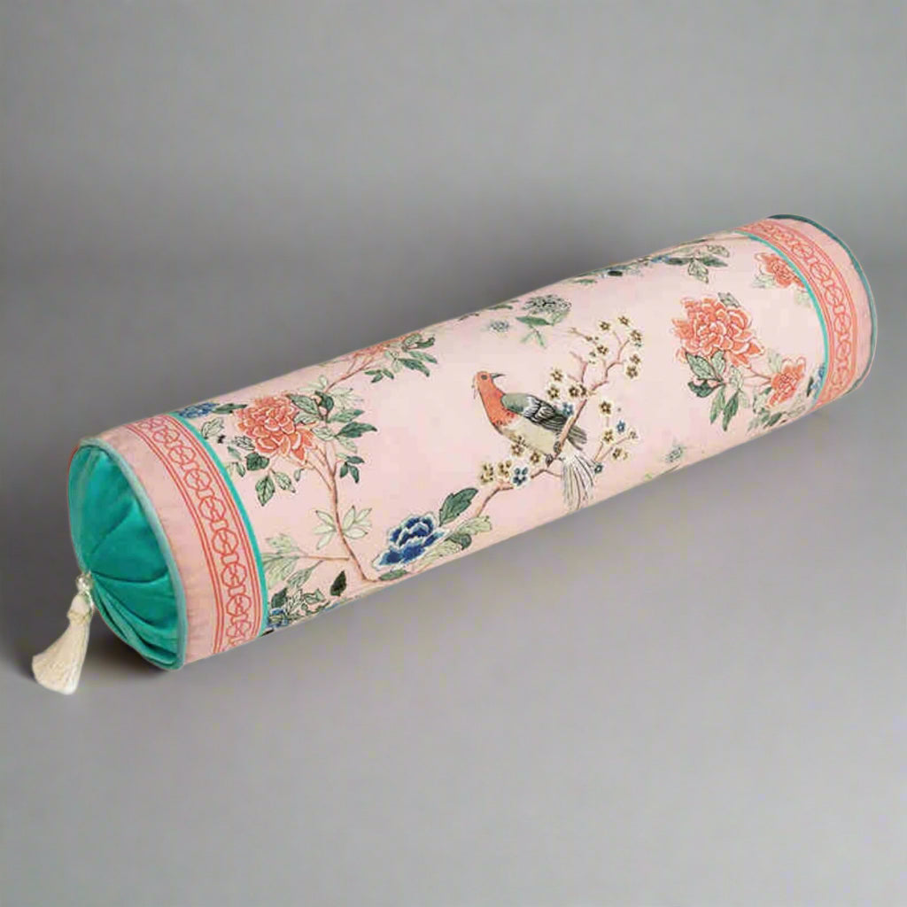 Chinoiserie Pink Lång Prydnadskudde