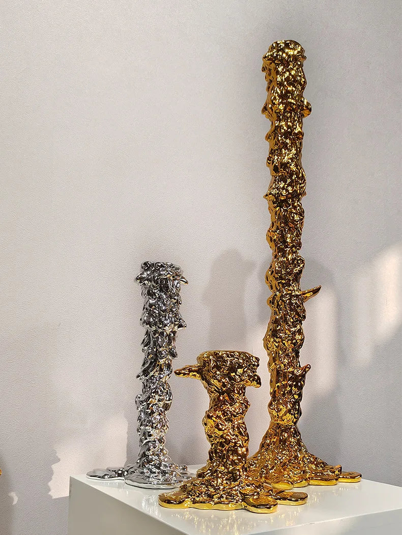 Ljusstakar Melted Guld och Silver
