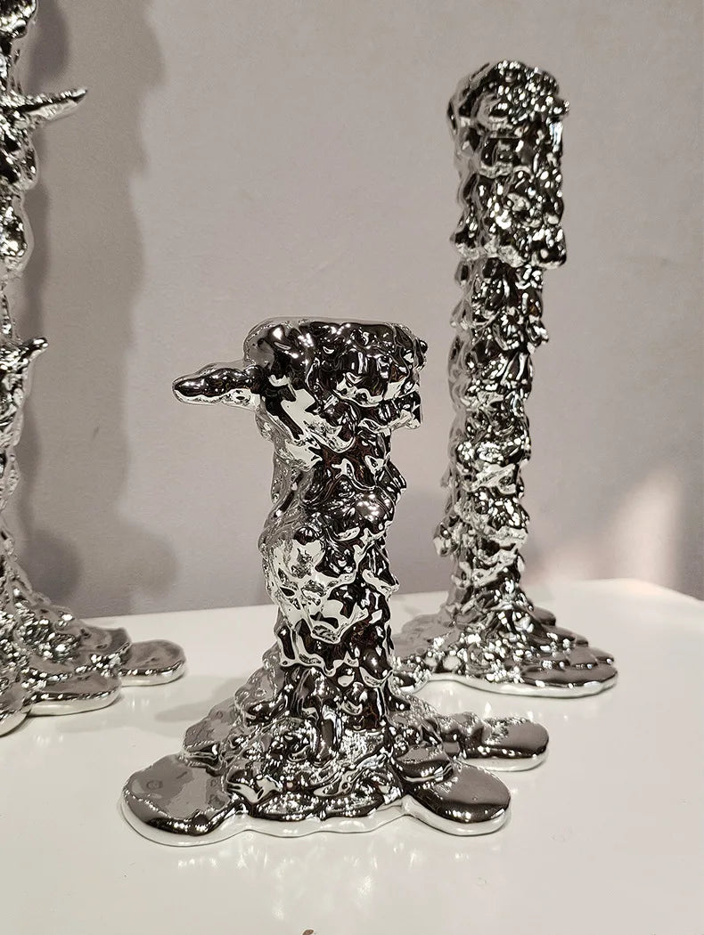 Ljusstakar Melted Guld och Silver