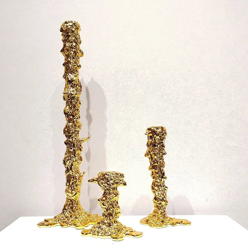 Ljusstakar Melted Guld och Silver