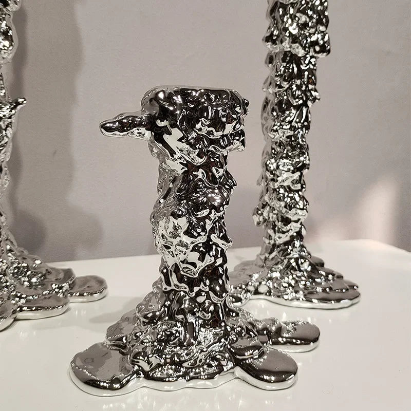 Ljusstakar Melted Guld och Silver