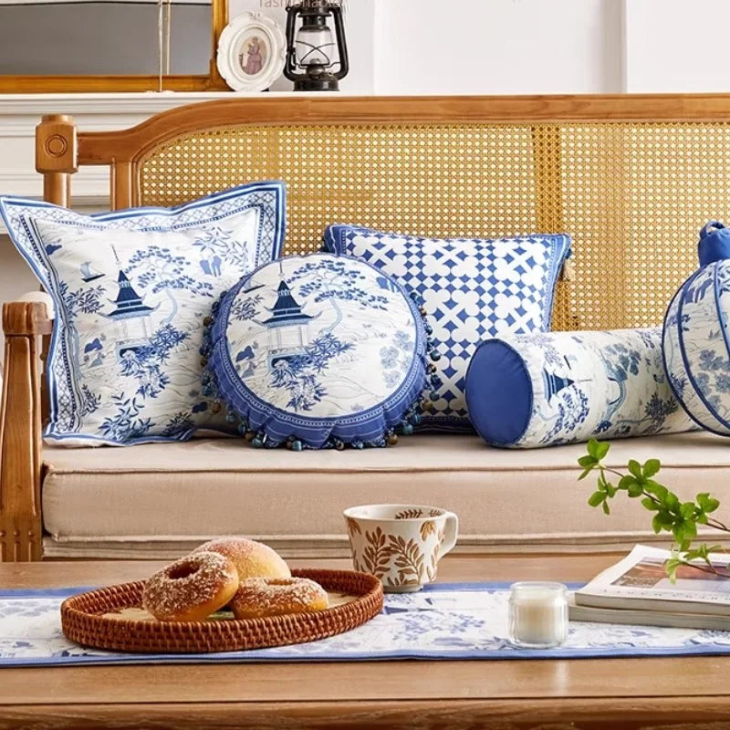 Chinese Blue Porcelain Prydnadskuddar Mix & Match