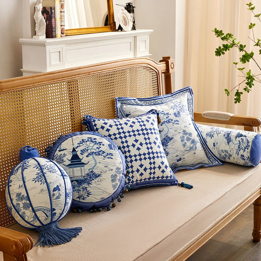 Chinese Blue Porcelain Prydnadskuddar Mix & Match